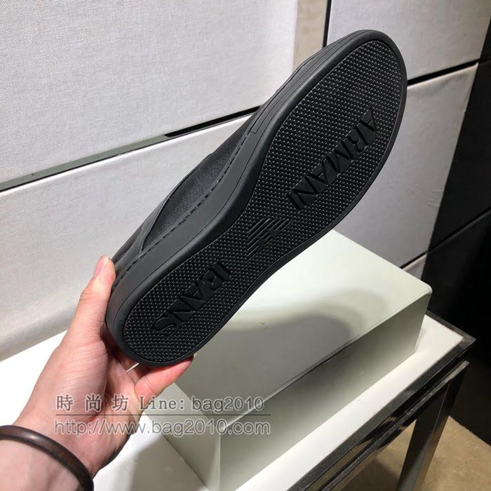 Armani男鞋 2019新款 最新官網同款 原單品質 阿瑪尼黑色男士休閒鞋  jpx1360